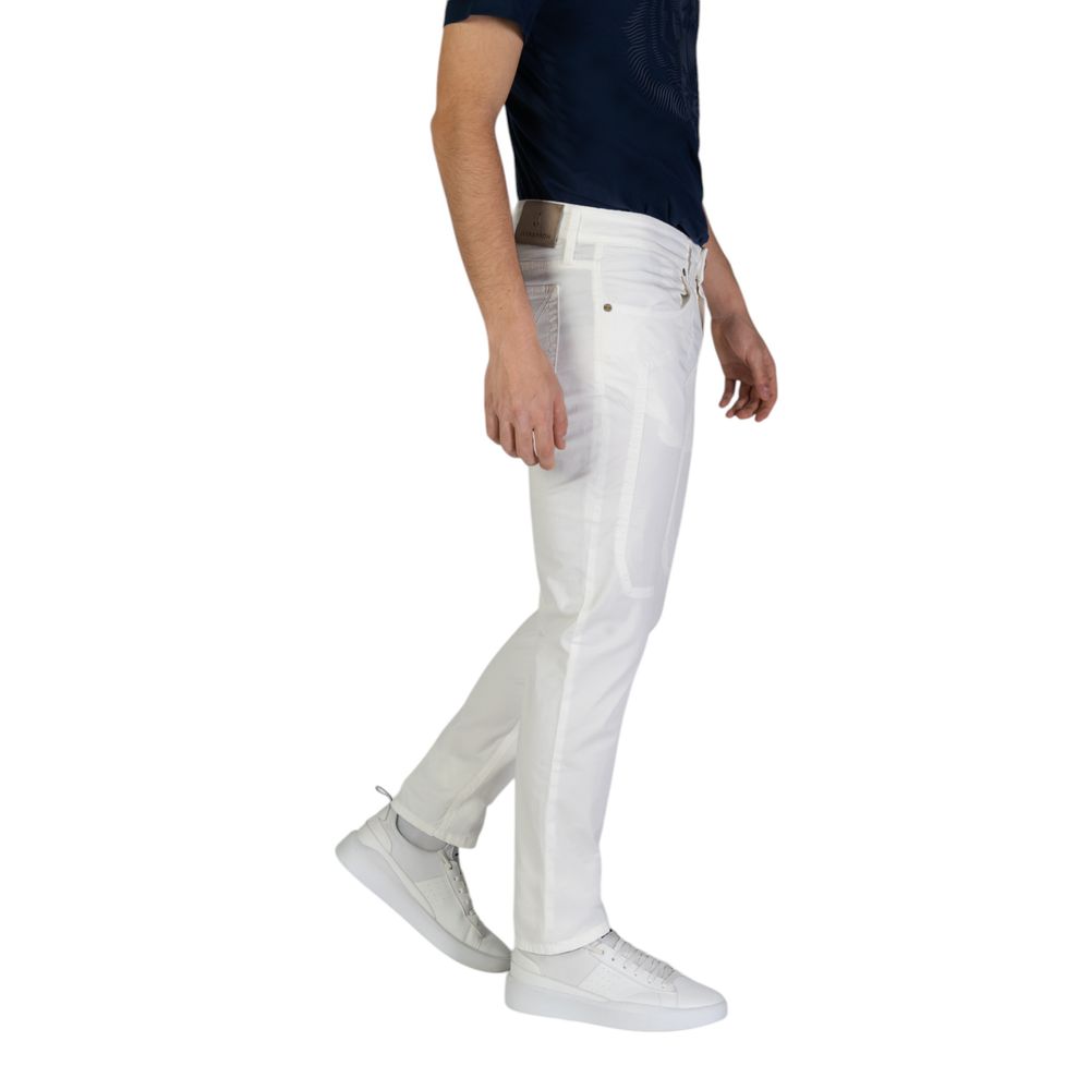 Jeckerson White Cotton Skinny Pant Jeckerson
