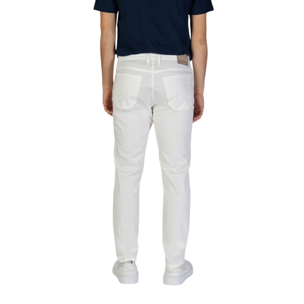Jeckerson White Cotton Skinny Pant Jeckerson