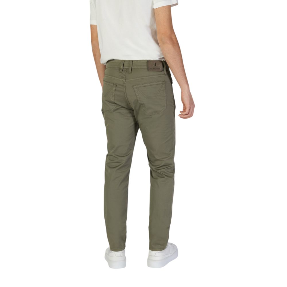Jeckerson Green Cotton Skinny Pant Jeckerson
