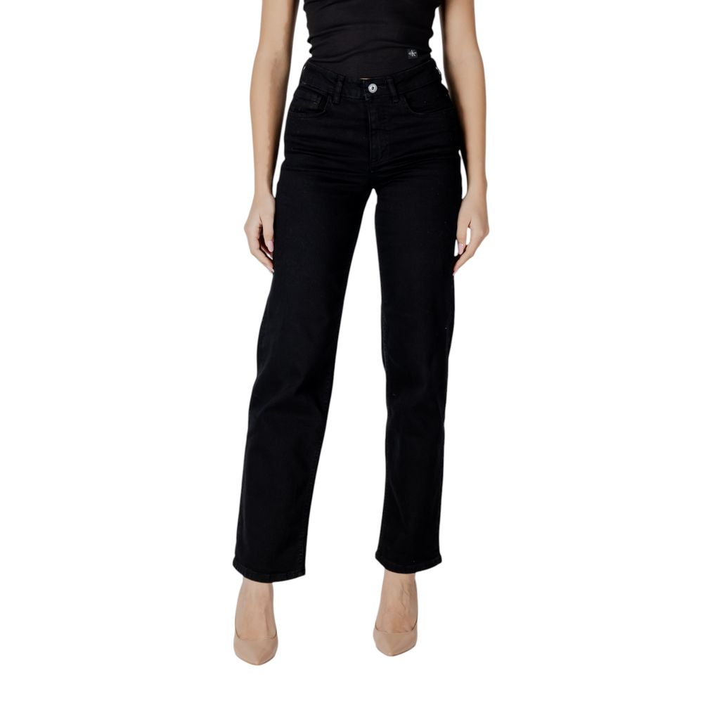 ICHI Black Cotton Relaxed Fit Jean ICHI