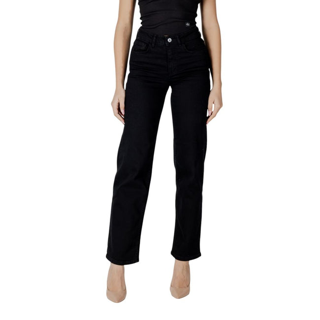 ICHI Black Cotton Relaxed Fit Jean ICHI