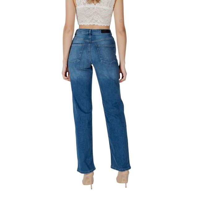 ICHI Blue Cotton Relaxed Fit Jean ICHI