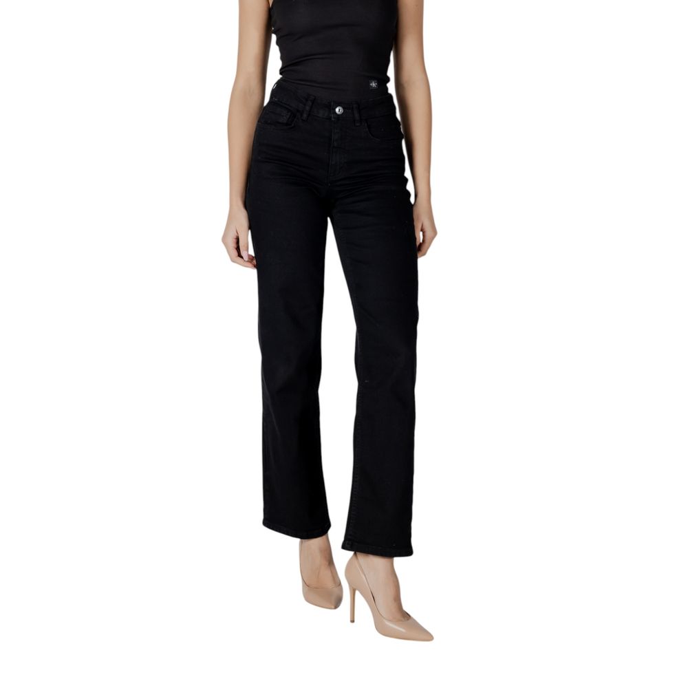 ICHI Black Cotton Relaxed Fit Jean ICHI