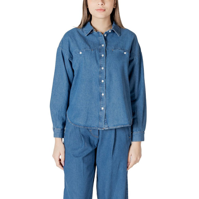 ICHI Blue Cotton Shirt ICHI