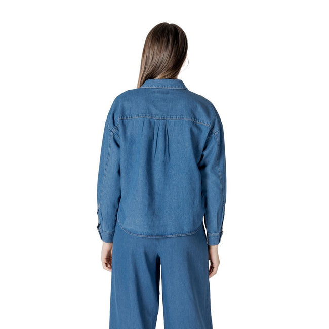 ICHI Blue Cotton Shirt ICHI