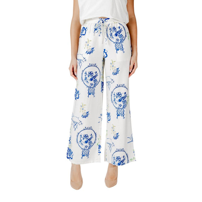 ICHI White Viscose Pant ICHI
