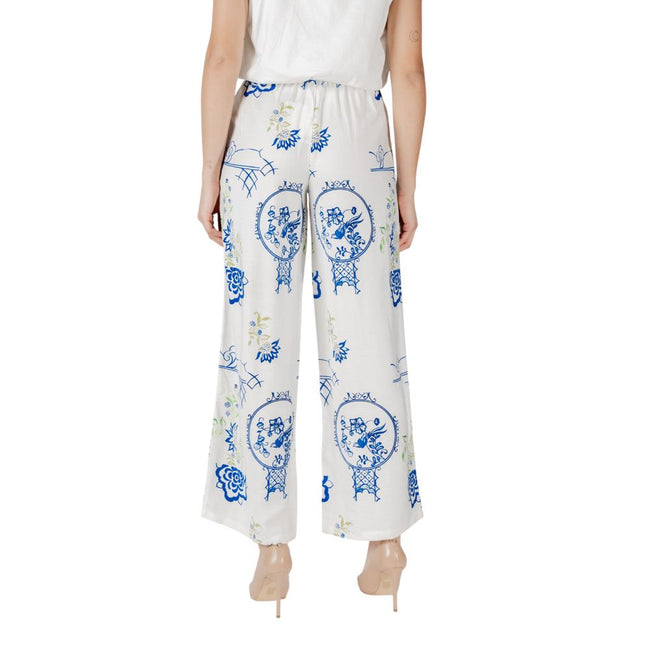 ICHI White Viscose Pant ICHI