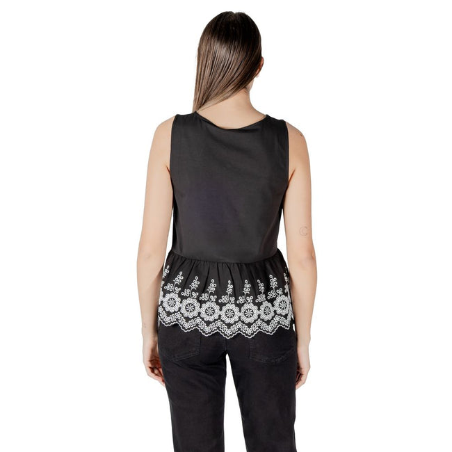 ICHI Black Cotton Tank Top ICHI