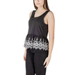 ICHI Black Cotton Tank Top ICHI