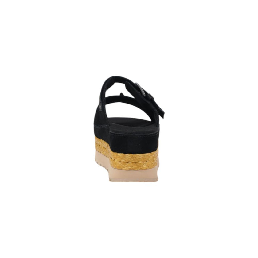 UGG Black Suede Leather Platform Sandals UGG