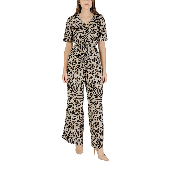 ICHI Beige Viscose Jumpsuit ICHI
