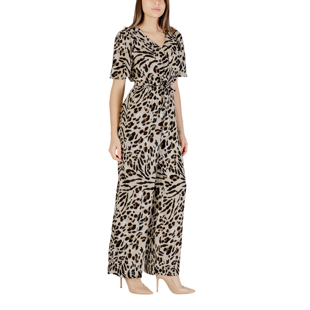 ICHI Beige Viscose Jumpsuit ICHI
