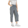 ICHI Blue Viscose Cropped Pant ICHI
