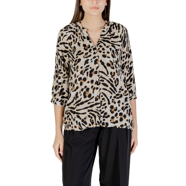 ICHI Beige Viscose Blouse ICHI