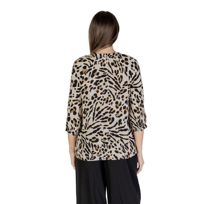 ICHI Beige Viscose Blouse ICHI
