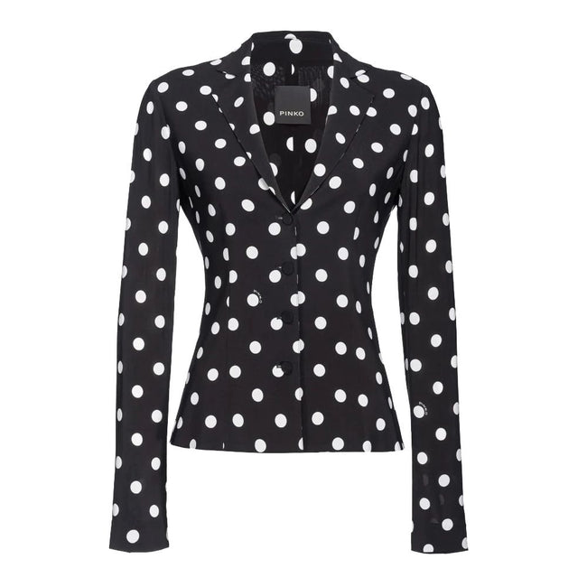 PINKO Black Viscose Women Blazer PINKO