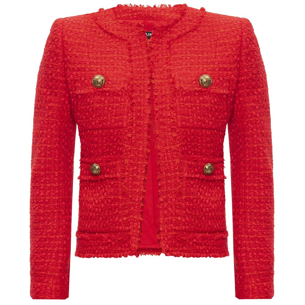 Balmain Red Wool Women Blazer Balmain