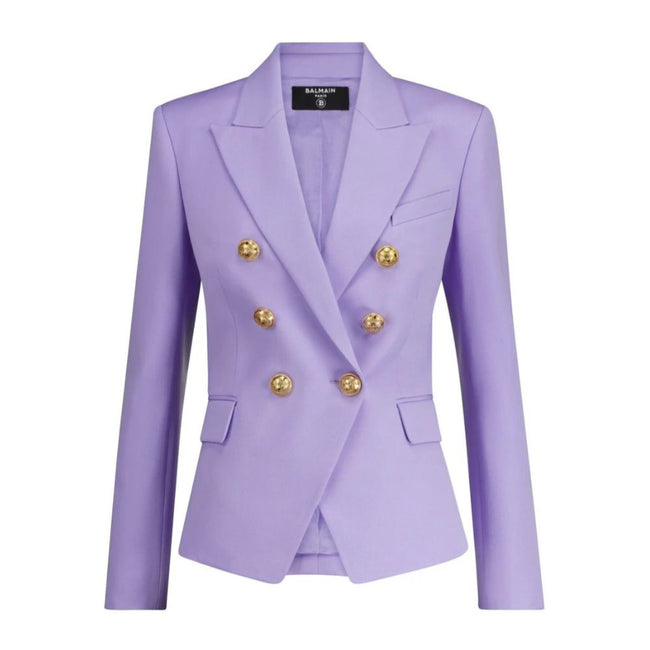 Balmain Purple Wool Women Blazer Balmain