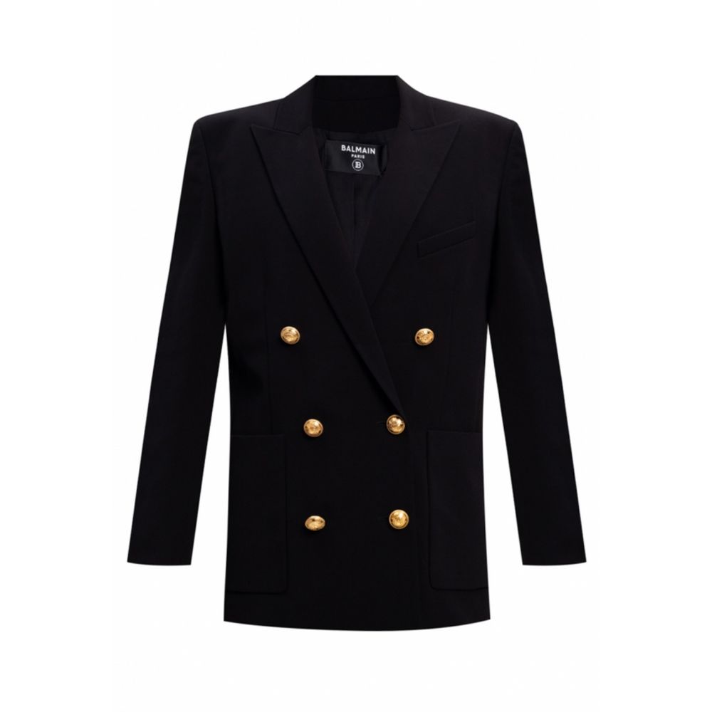 Balmain Black Viscose Women Blazer Balmain