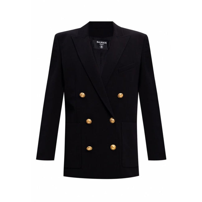 Balmain Black Viscose Women Blazer Balmain