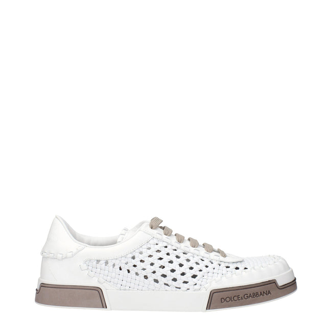 Dolce & Gabbana White Leather Low Tops Dolce & Gabbana