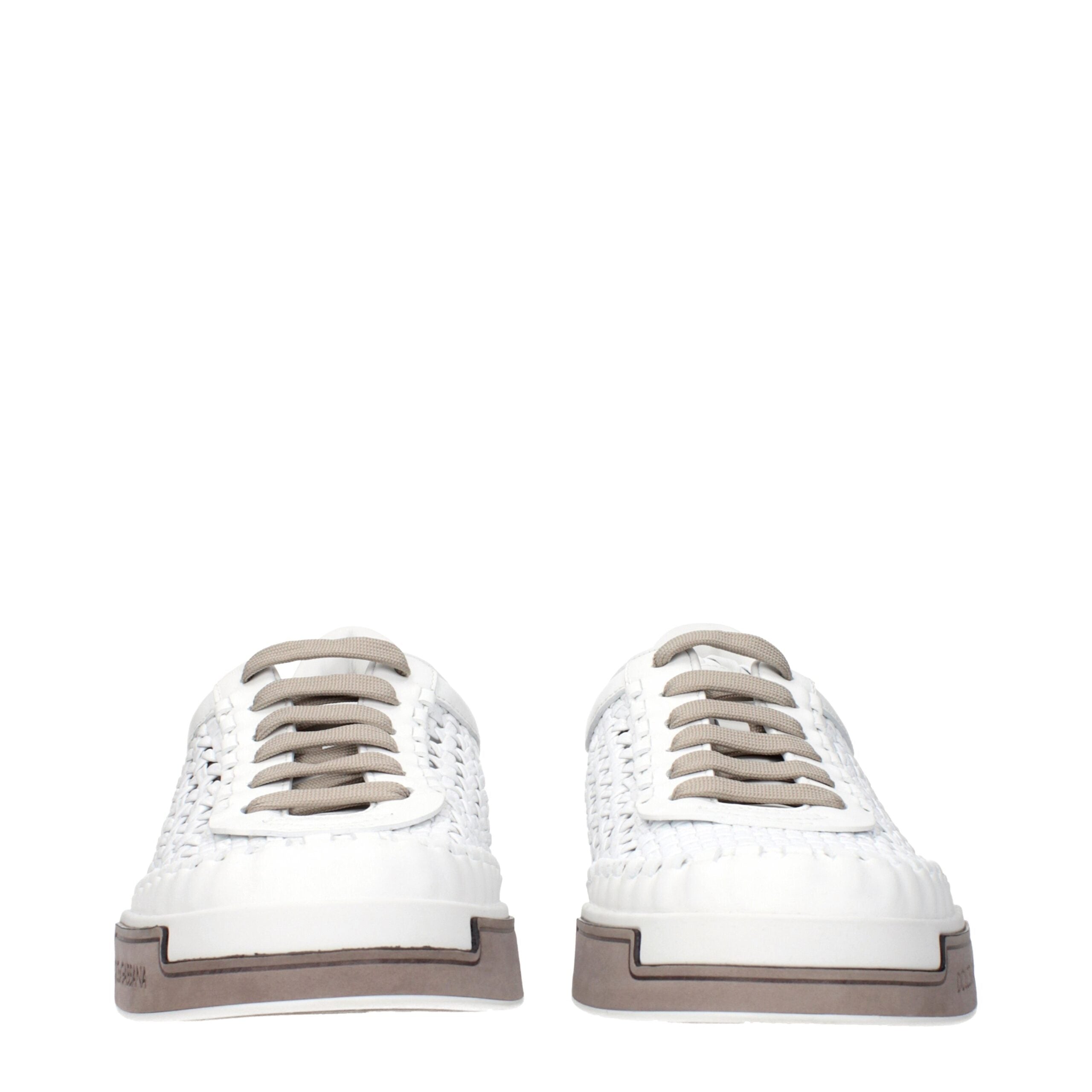 Dolce & Gabbana White Leather Low Tops Dolce & Gabbana