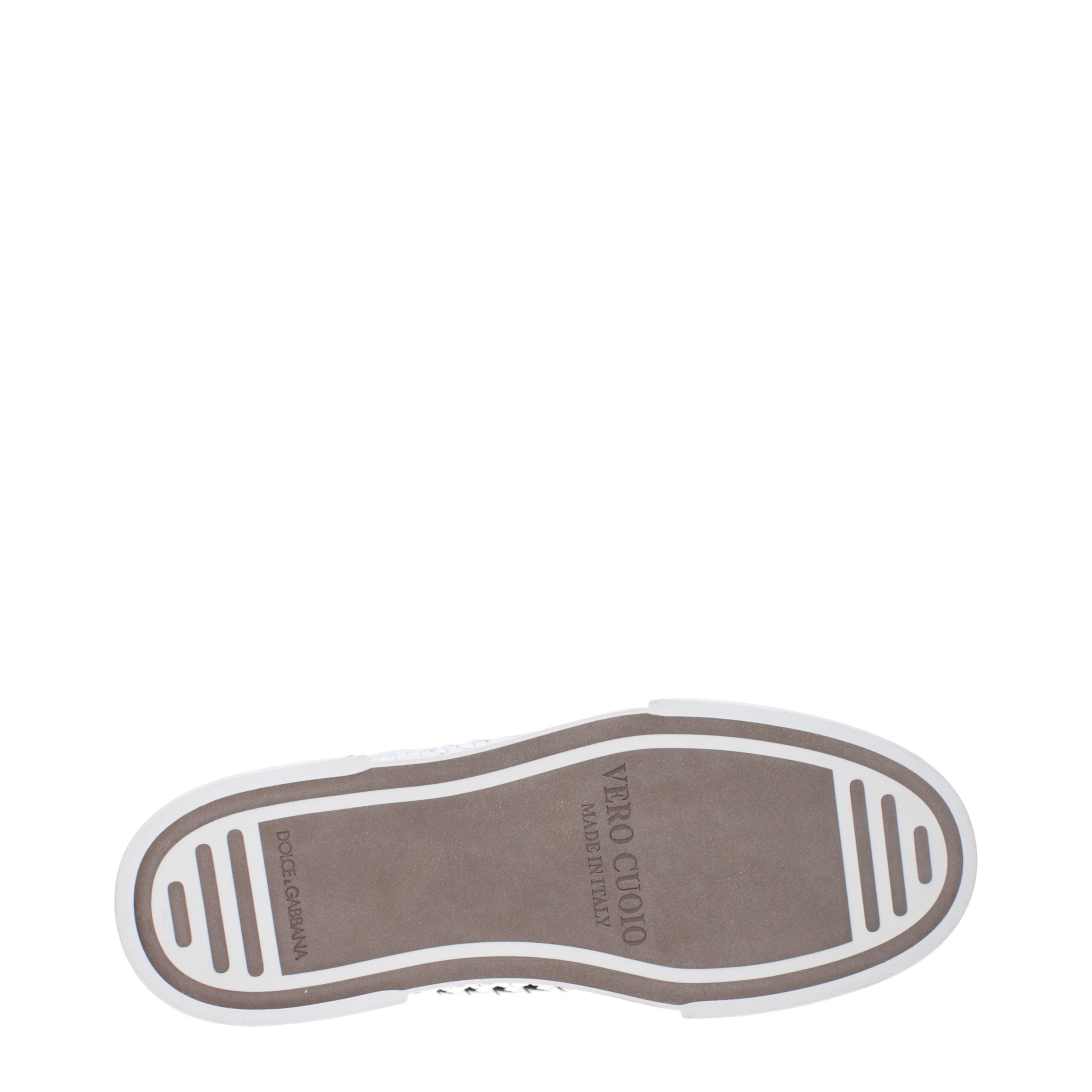 Dolce & Gabbana White Leather Low Tops Dolce & Gabbana