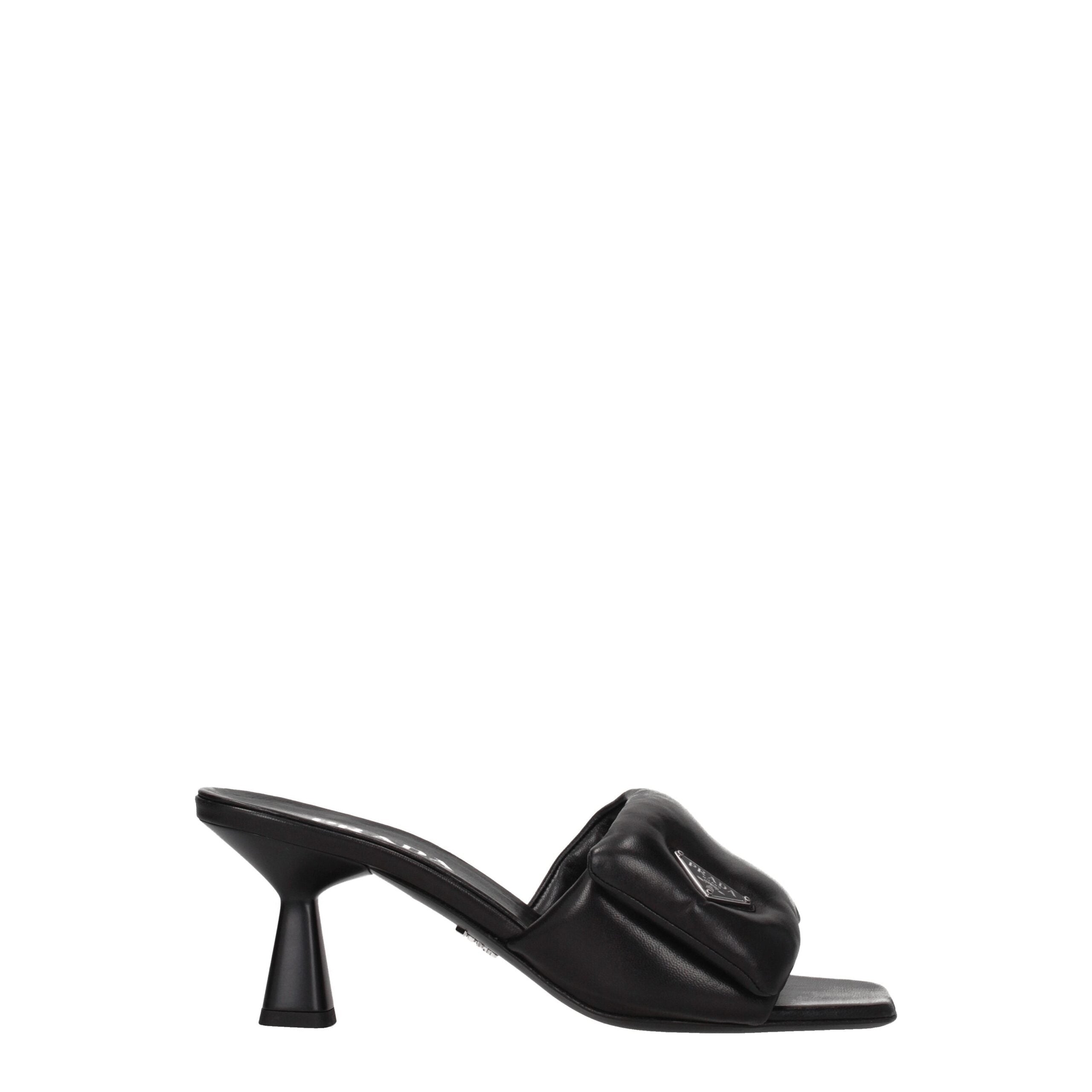 Prada Black Leather Platforms Prada