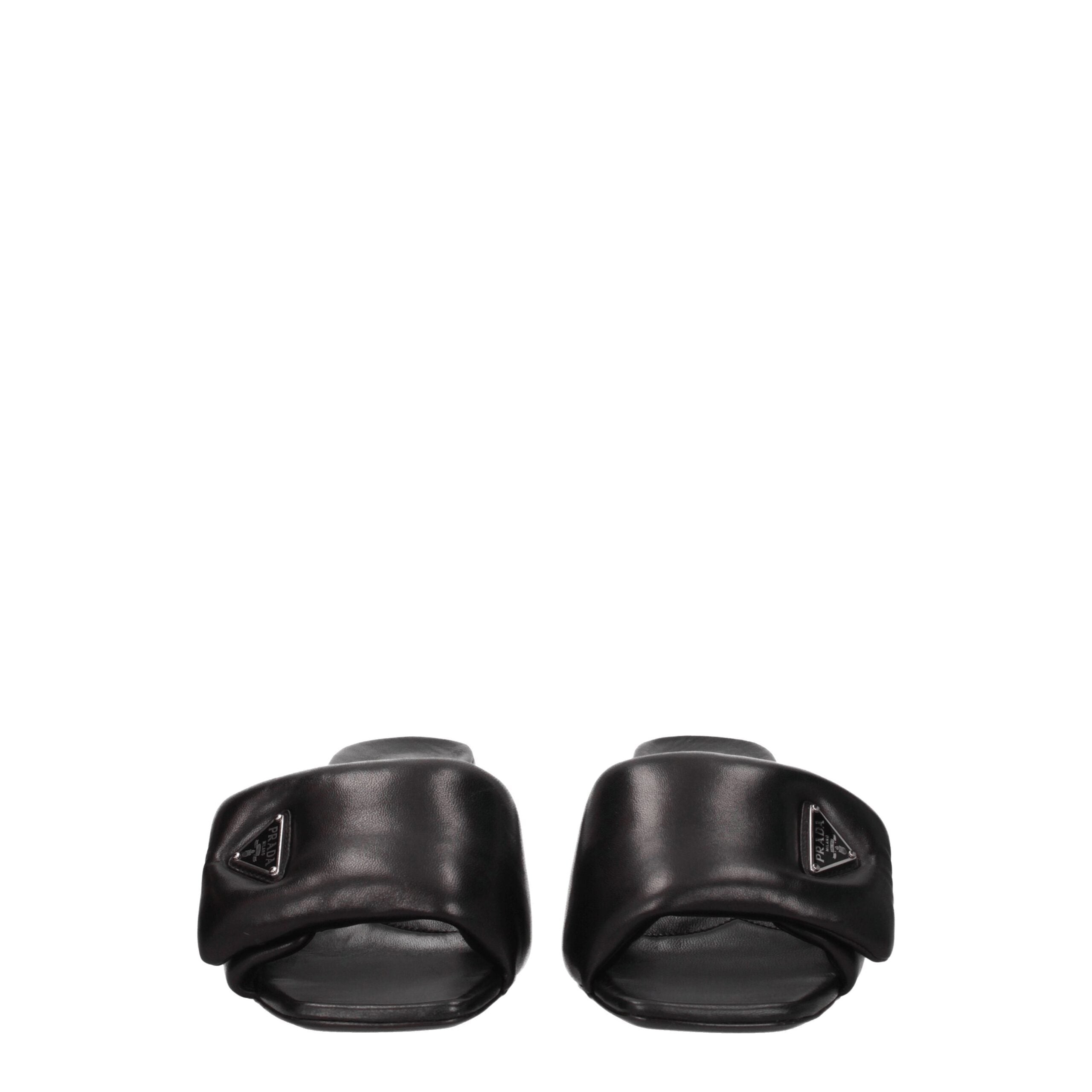 Prada Black Leather Platforms Prada