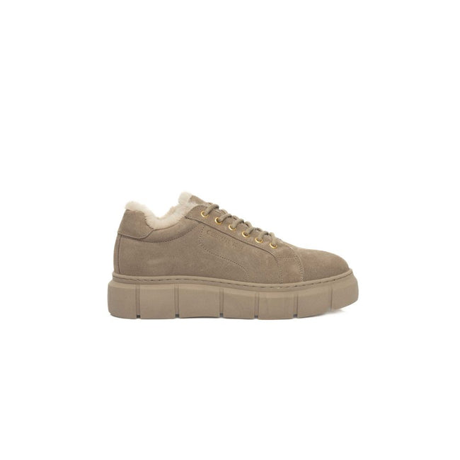 Cerruti 1881 Beige Calfskin Women Platform Sneaker Cerruti 1881