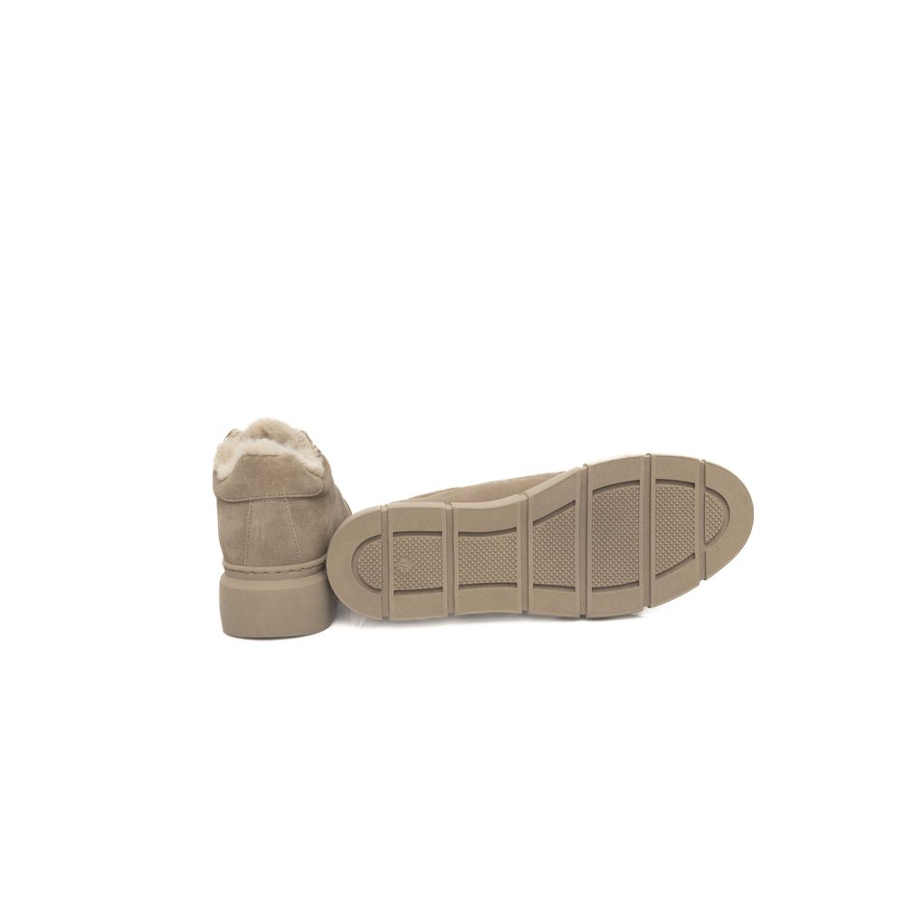 Cerruti 1881 Beige Calfskin Women Platform Sneaker Cerruti 1881