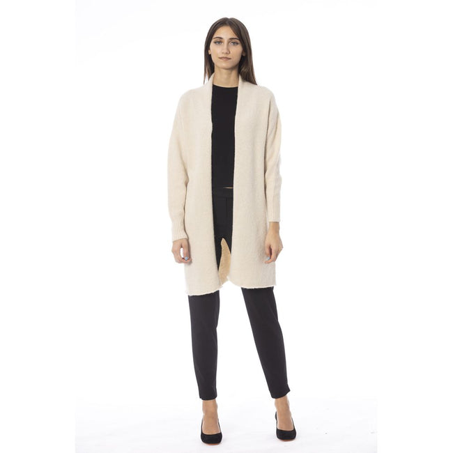 Alpha Studio White Alpaca Women Cardigan Alpha Studio