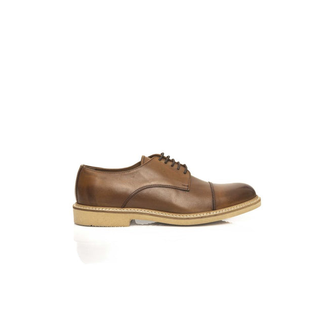 Cerruti 1881 Brown Calfskin Men Derby Shoe Cerruti 1881