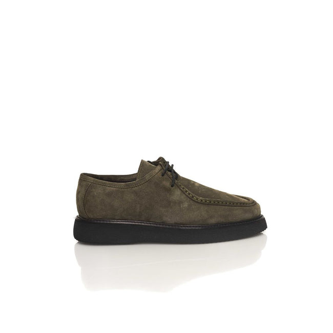 Cerruti 1881 Green Calfskin Men Derby Shoe Cerruti 1881
