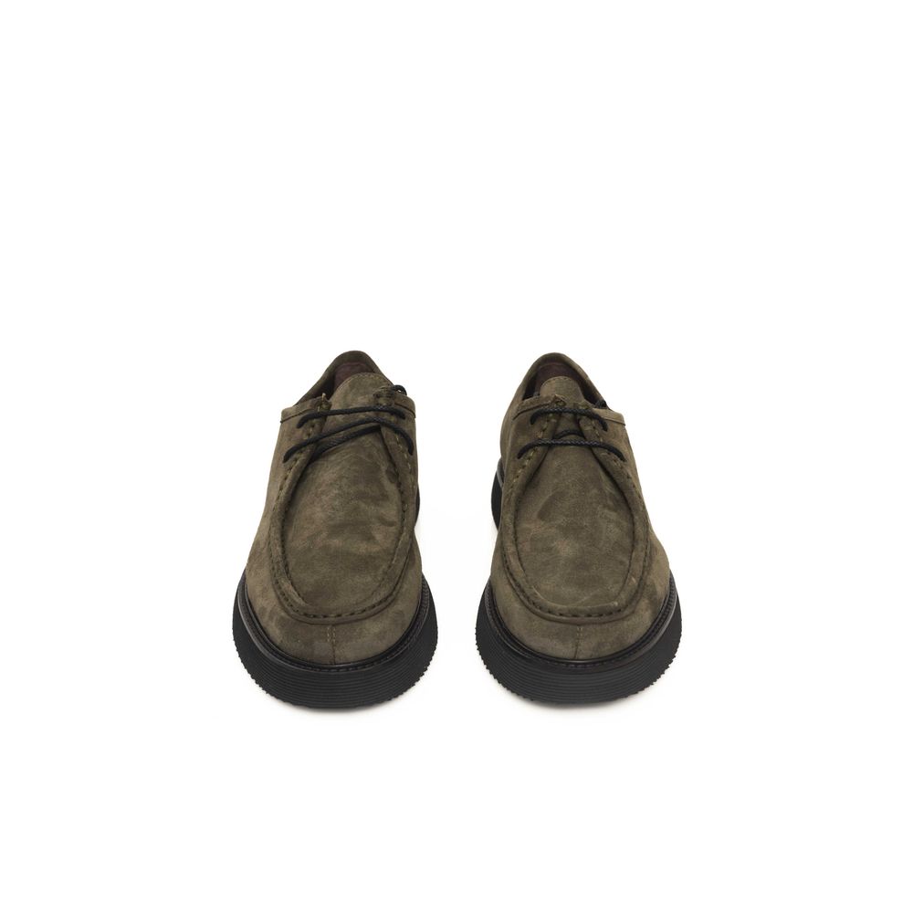 Cerruti 1881 Green Calfskin Men Derby Shoe Cerruti 1881