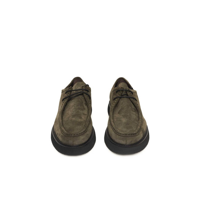 Cerruti 1881 Green Calfskin Men Derby Shoe Cerruti 1881