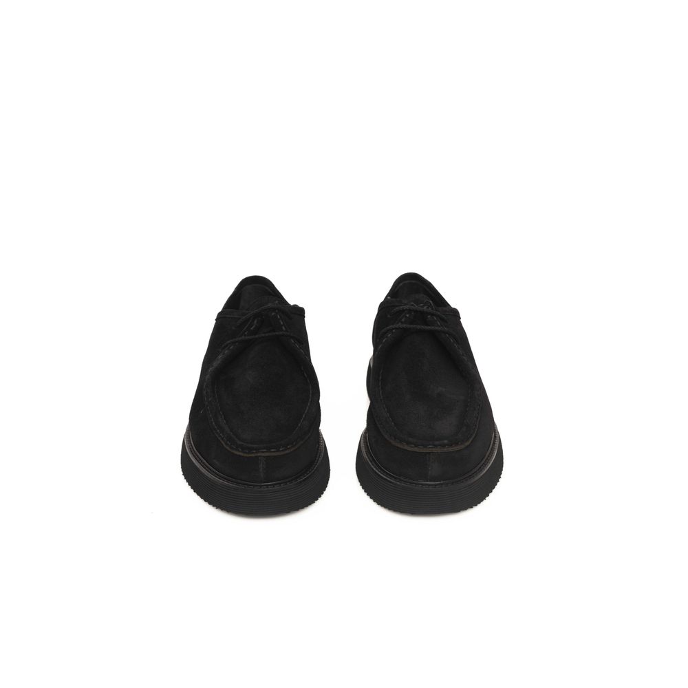 Cerruti 1881 Black Calfskin Men Derby Shoe Cerruti 1881