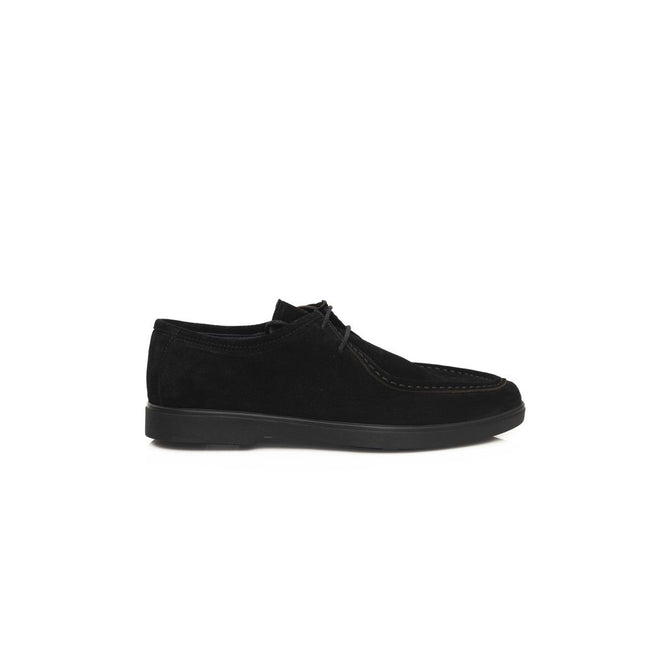Cerruti 1881 Black Cowhide Men Derby Shoe Cerruti 1881