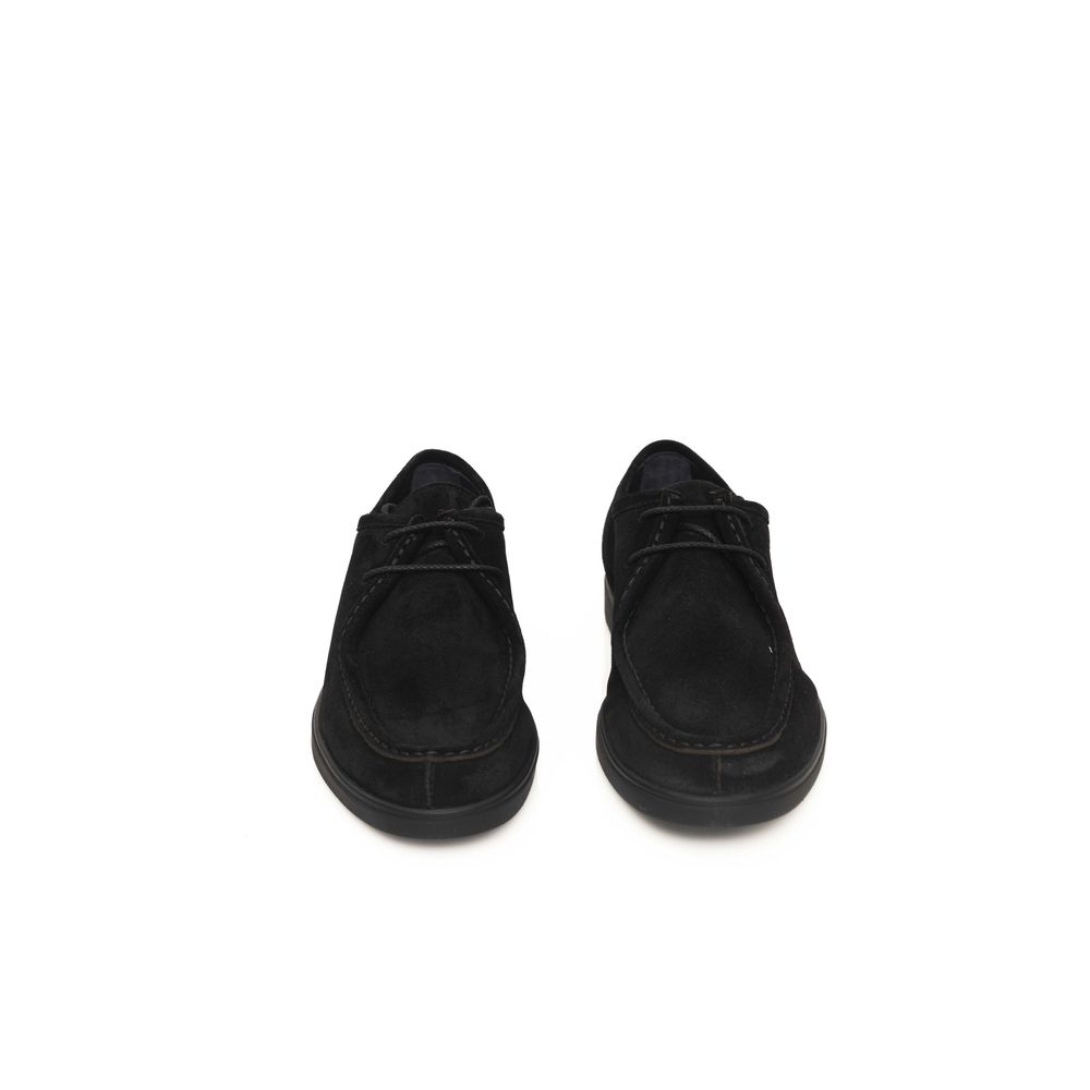 Cerruti 1881 Black Cowhide Men Derby Shoe Cerruti 1881