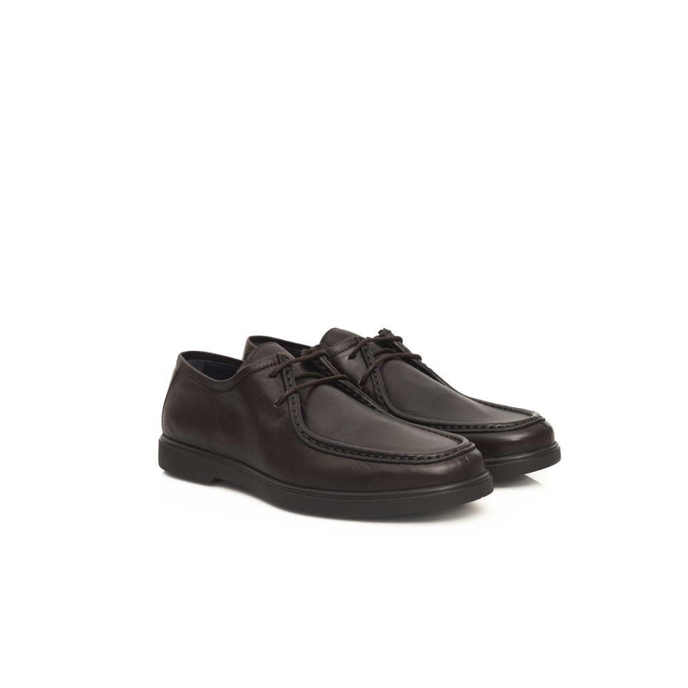 Cerruti 1881 Brown Cowhide Men Derby Shoe Cerruti 1881