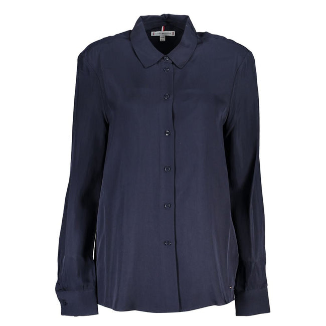 Tommy Hilfiger Blue Viscose Shirt Tommy Hilfiger