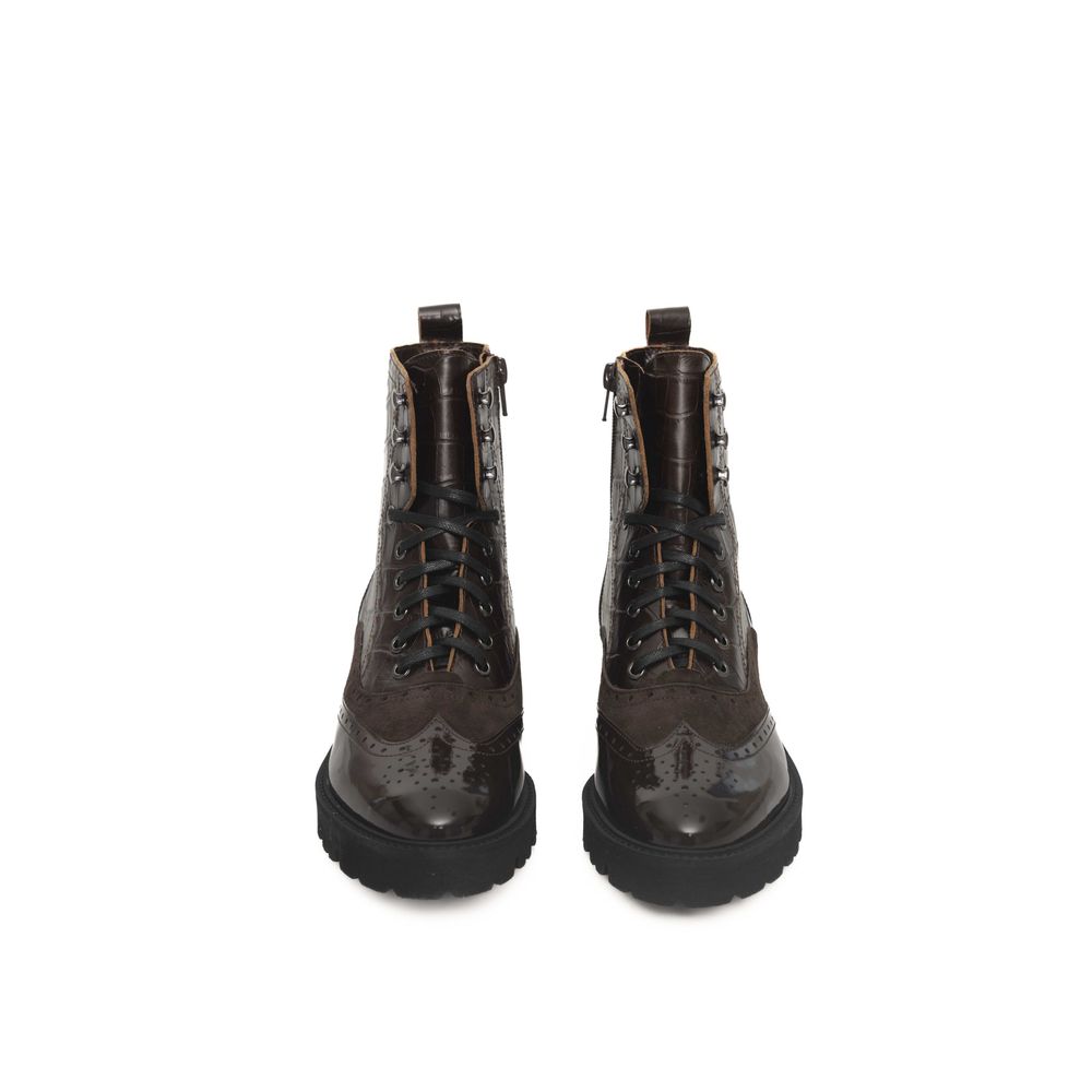 Cerruti 1881 Brown Leather Women Boot Cerruti 1881