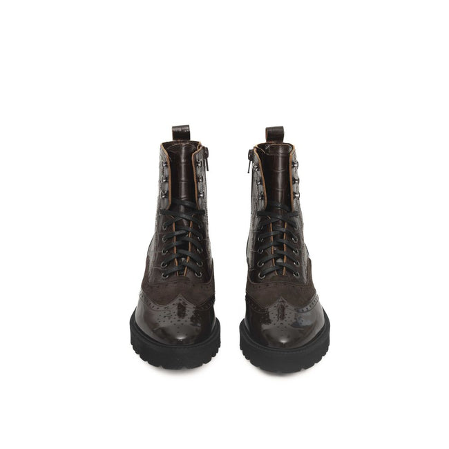 Cerruti 1881 Brown Leather Women Boot Cerruti 1881