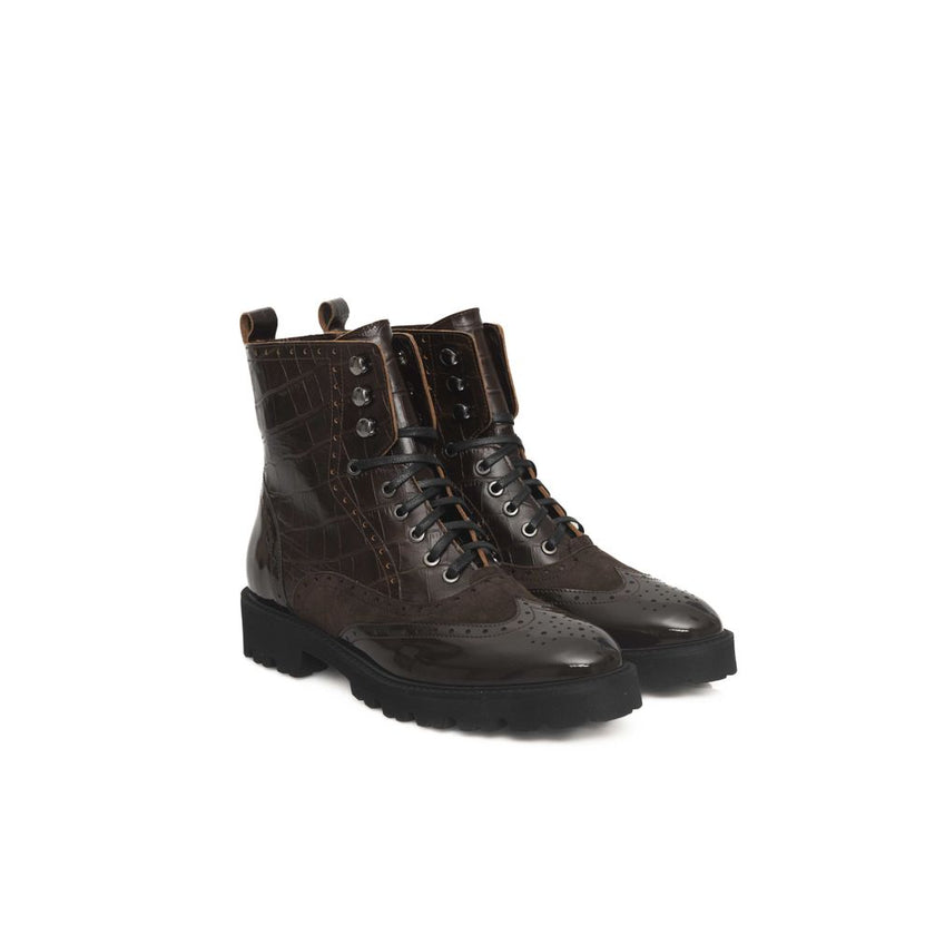 Cerruti 1881 Brown Leather Women Boot Cerruti 1881
