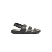 Cerruti 1881 Black Leather Men Sandal Cerruti 1881
