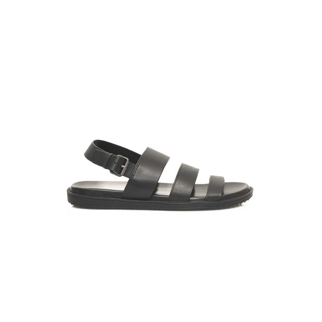Cerruti 1881 Black Leather Men Sandal Cerruti 1881