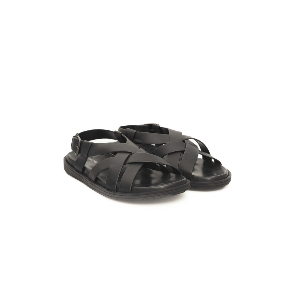 Cerruti 1881 Black Cowhide Men Sandal Cerruti 1881