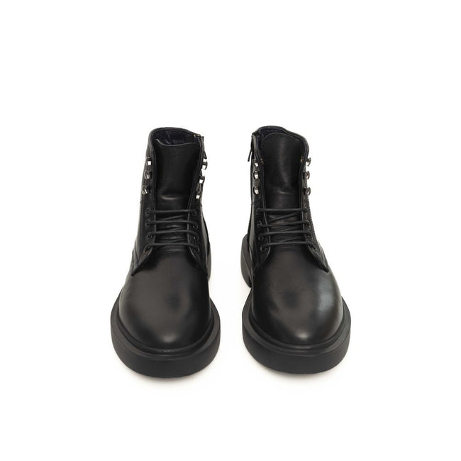 Cerruti 1881 Black Calfskin Men Boot Cerruti 1881