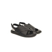 Cerruti 1881 Black Leather Men Sandal Cerruti 1881