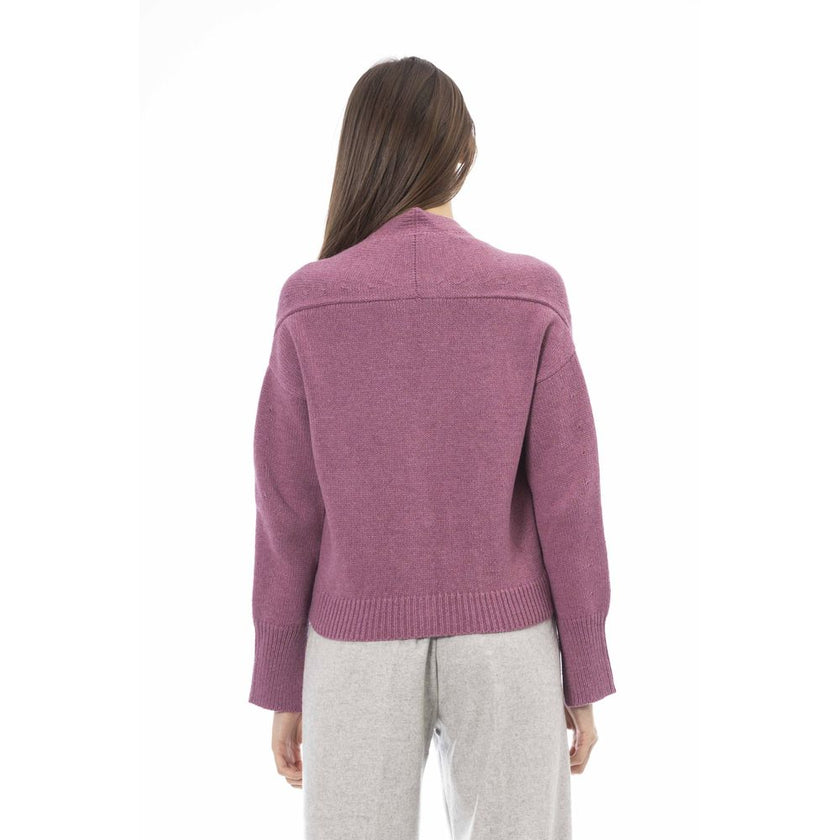 Alpha Studio Multicolor Merino Wool Women Cardigan Alpha Studio